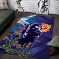 Cianalas Alba Scotland Area Rug Scottish Lion and Thistle Purple Version