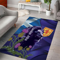 Cianalas Alba Scotland Area Rug Scottish Lion and Thistle Purple Version
