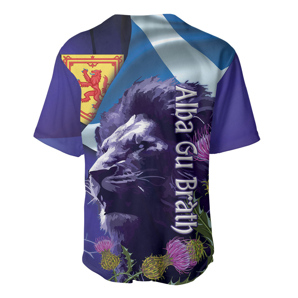 Cianalas Alba Scotland Baseball Jersey Scottish Lion and Thistle Purple Version