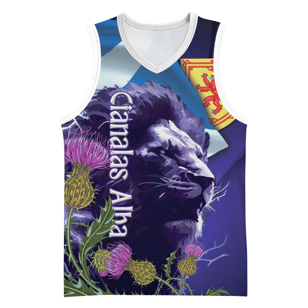 Cianalas Alba Scotland Basketball Jersey Scottish Lion and Thistle Purple Version
