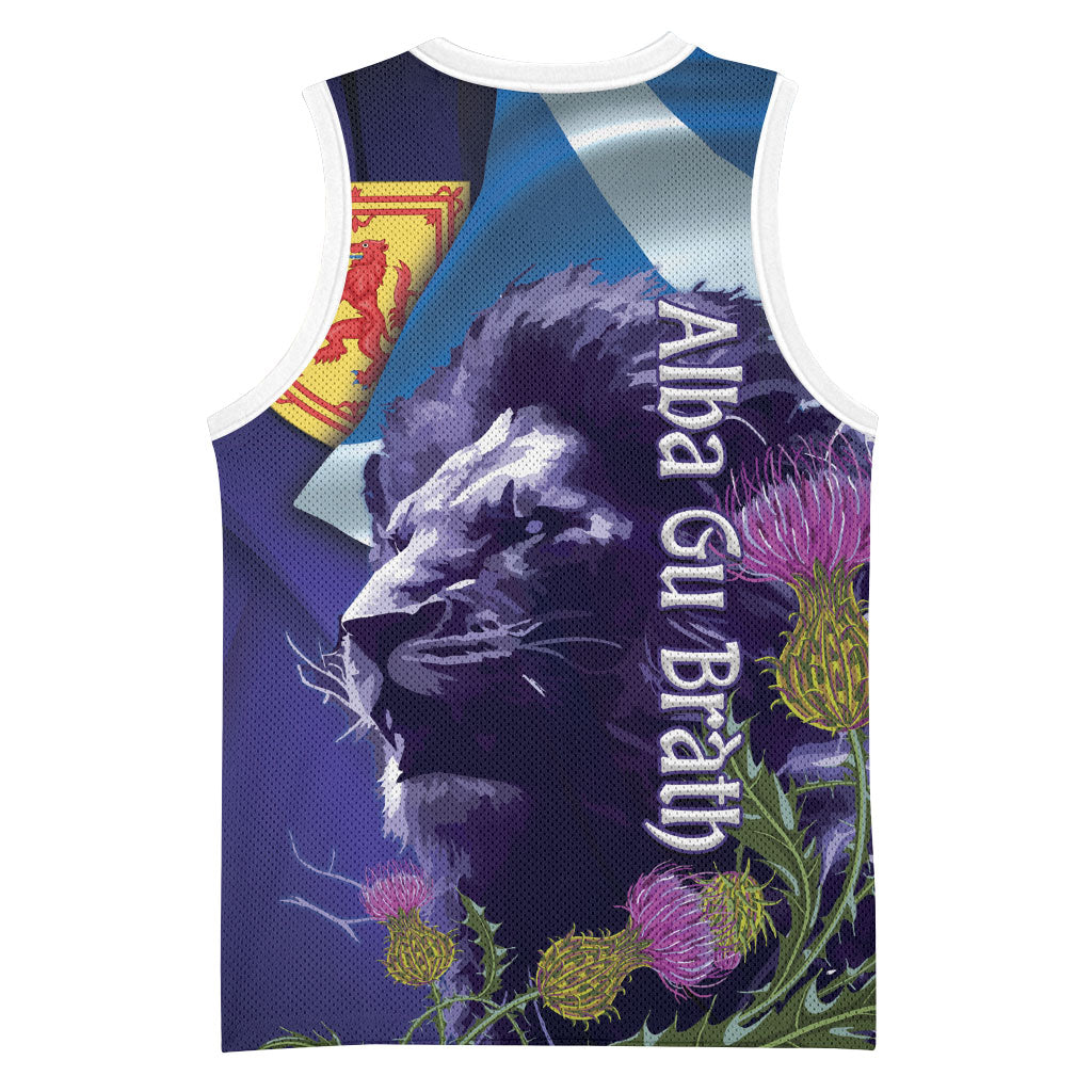 Cianalas Alba Scotland Basketball Jersey Scottish Lion and Thistle Purple Version
