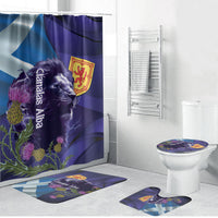 Cianalas Alba Scotland Bathroom Set Scottish Lion and Thistle Purple Version