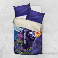 Cianalas Alba Scotland Bedding Set Scottish Lion and Thistle Purple Version