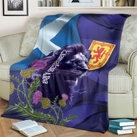 Cianalas Alba Scotland Blanket Scottish Lion and Thistle Purple Version