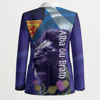 Cianalas Alba Scotland Blazer Scottish Lion and Thistle Purple Version
