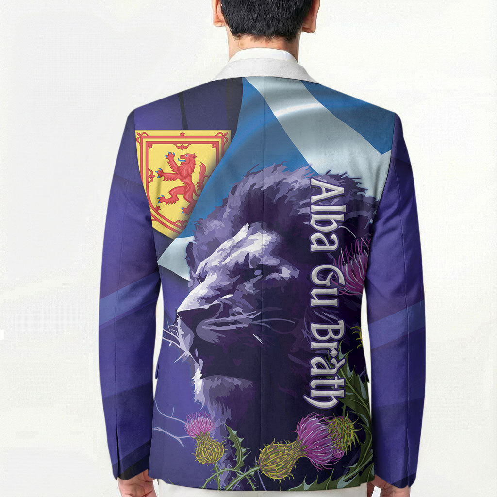 Cianalas Alba Scotland Blazer Scottish Lion and Thistle Purple Version