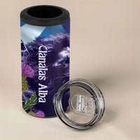 Cianalas Alba Scotland 4 in 1 Can Cooler Tumbler Scottish Lion and Thistle Purple Version