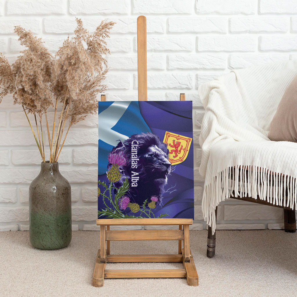 Cianalas Alba Scotland Canvas Wall Art Scottish Lion and Thistle Purple Version