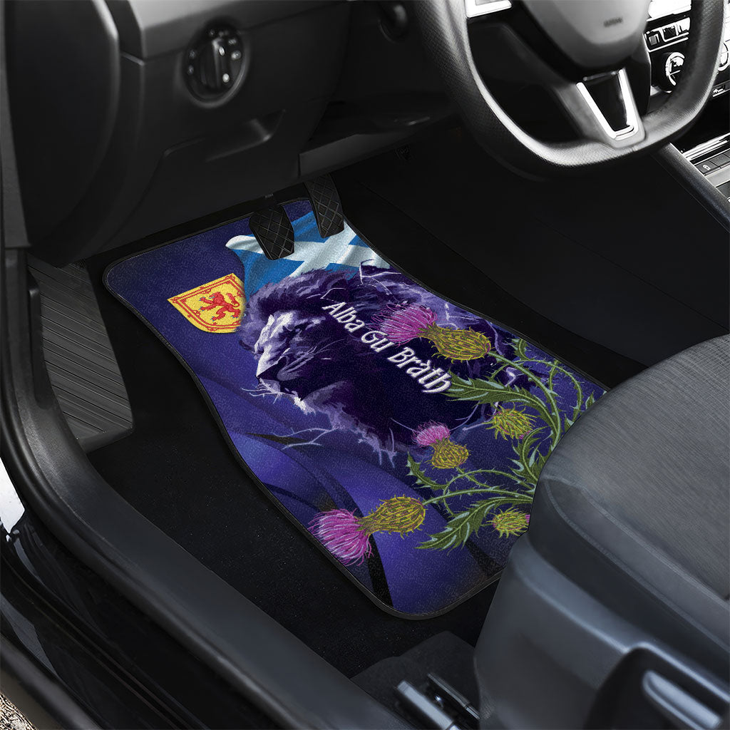 Cianalas Alba Scotland Car Mats Scottish Lion and Thistle Purple Version