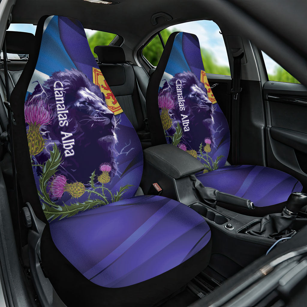 Cianalas Alba Scotland Car Seat Cover Scottish Lion and Thistle Purple Version