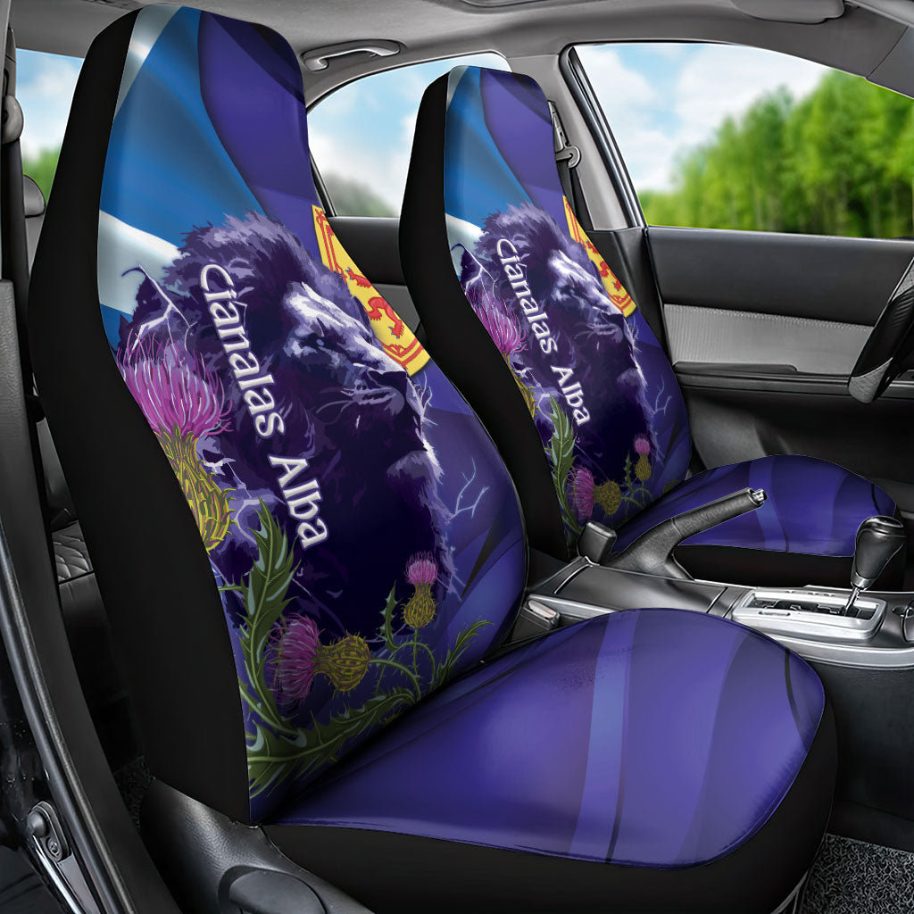 Cianalas Alba Scotland Car Seat Cover Scottish Lion and Thistle Purple Version