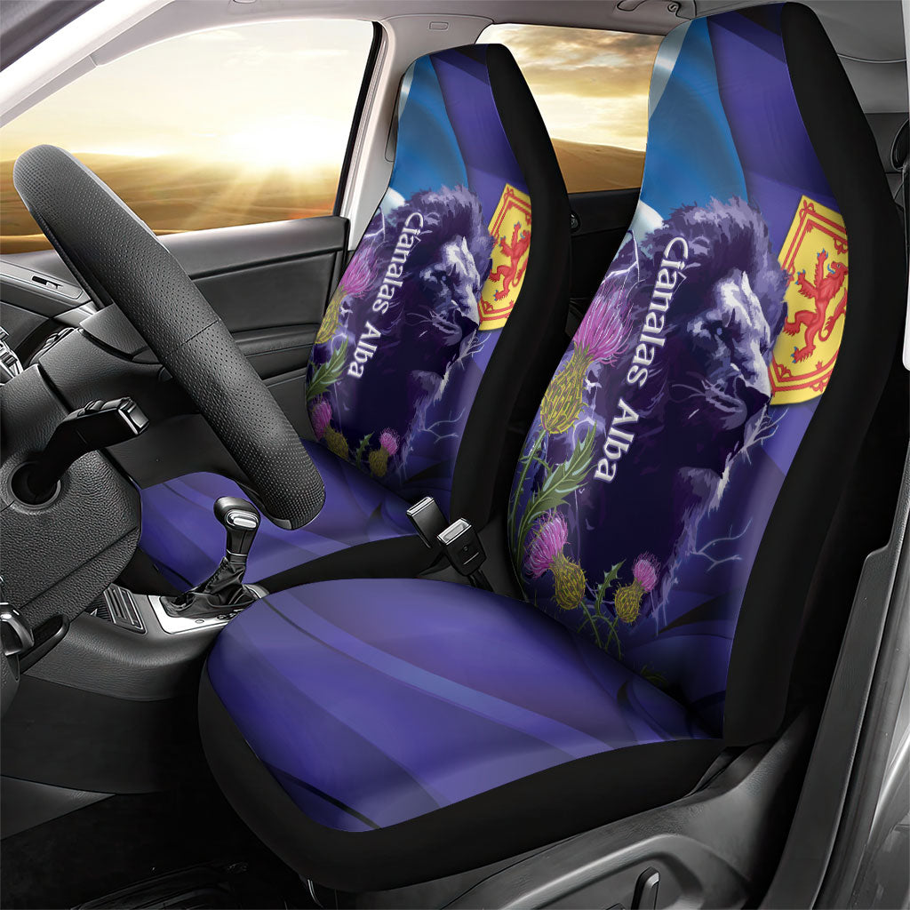 Cianalas Alba Scotland Car Seat Cover Scottish Lion and Thistle Purple Version