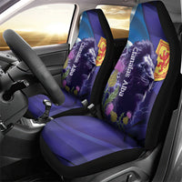 Cianalas Alba Scotland Car Seat Cover Scottish Lion and Thistle Purple Version