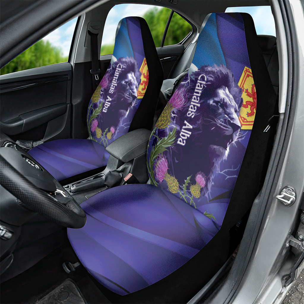 Cianalas Alba Scotland Car Seat Cover Scottish Lion and Thistle Purple Version