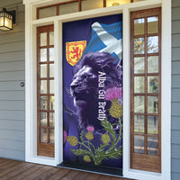 Cianalas Alba Scotland Door Cover Scottish Lion and Thistle Purple Version