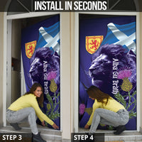 Cianalas Alba Scotland Door Cover Scottish Lion and Thistle Purple Version