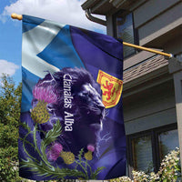 Cianalas Alba Scotland Garden Flag Scottish Lion and Thistle Purple Version