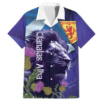 Cianalas Alba Scotland Hawaiian Shirt Scottish Lion and Thistle Purple Version