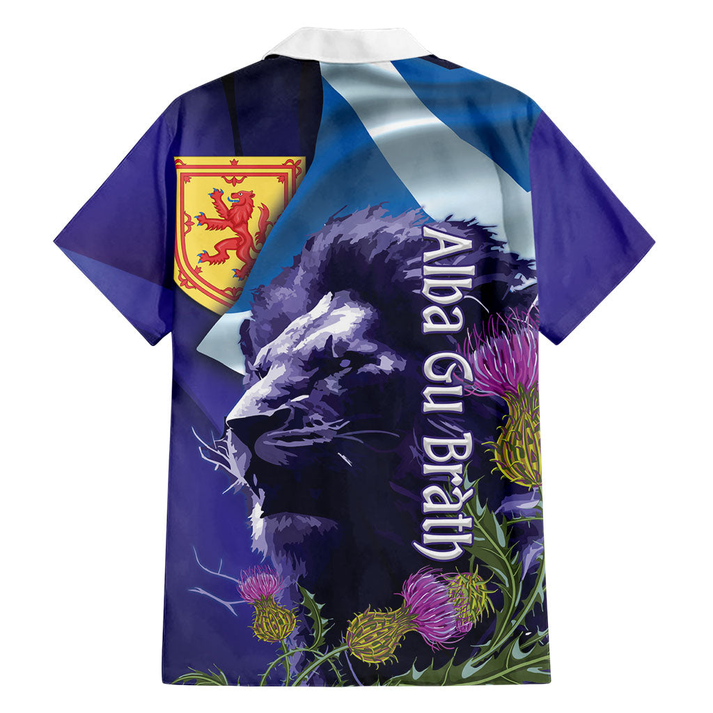 Cianalas Alba Scotland Hawaiian Shirt Scottish Lion and Thistle Purple Version