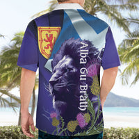 Cianalas Alba Scotland Hawaiian Shirt Scottish Lion and Thistle Purple Version