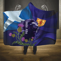 Cianalas Alba Scotland Hooded Blanket Scottish Lion and Thistle Purple Version