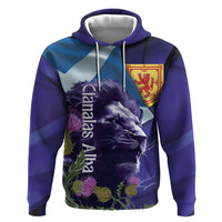 Cianalas Alba Scotland Hoodie Scottish Lion and Thistle Purple Version