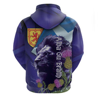 Cianalas Alba Scotland Hoodie Scottish Lion and Thistle Purple Version