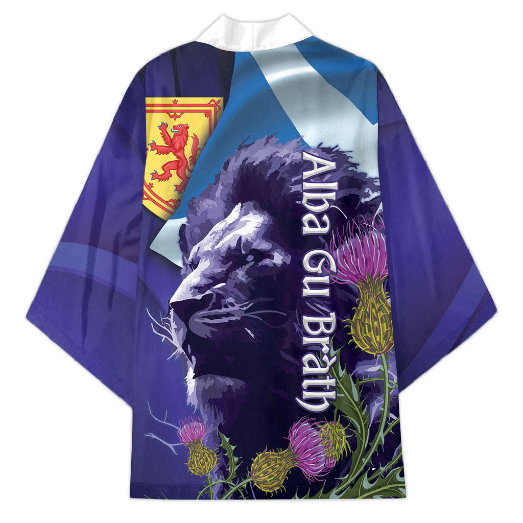 Cianalas Alba Scotland Kimono Scottish Lion and Thistle Purple Version
