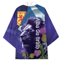 Cianalas Alba Scotland Kimono Scottish Lion and Thistle Purple Version