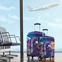 Cianalas Alba Scotland Luggage Cover Scottish Lion and Thistle Purple Version
