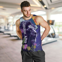 Cianalas Alba Scotland Men Tank Top Scottish Lion and Thistle Purple Version