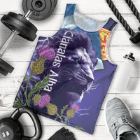 Cianalas Alba Scotland Men Tank Top Scottish Lion and Thistle Purple Version