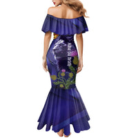 Cianalas Alba Scotland Mermaid Dress Scottish Lion and Thistle Purple Version