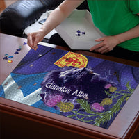 Cianalas Alba Scotland Puzzle Scottish Lion and Thistle Purple Version