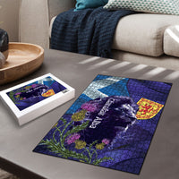 Cianalas Alba Scotland Puzzle Scottish Lion and Thistle Purple Version