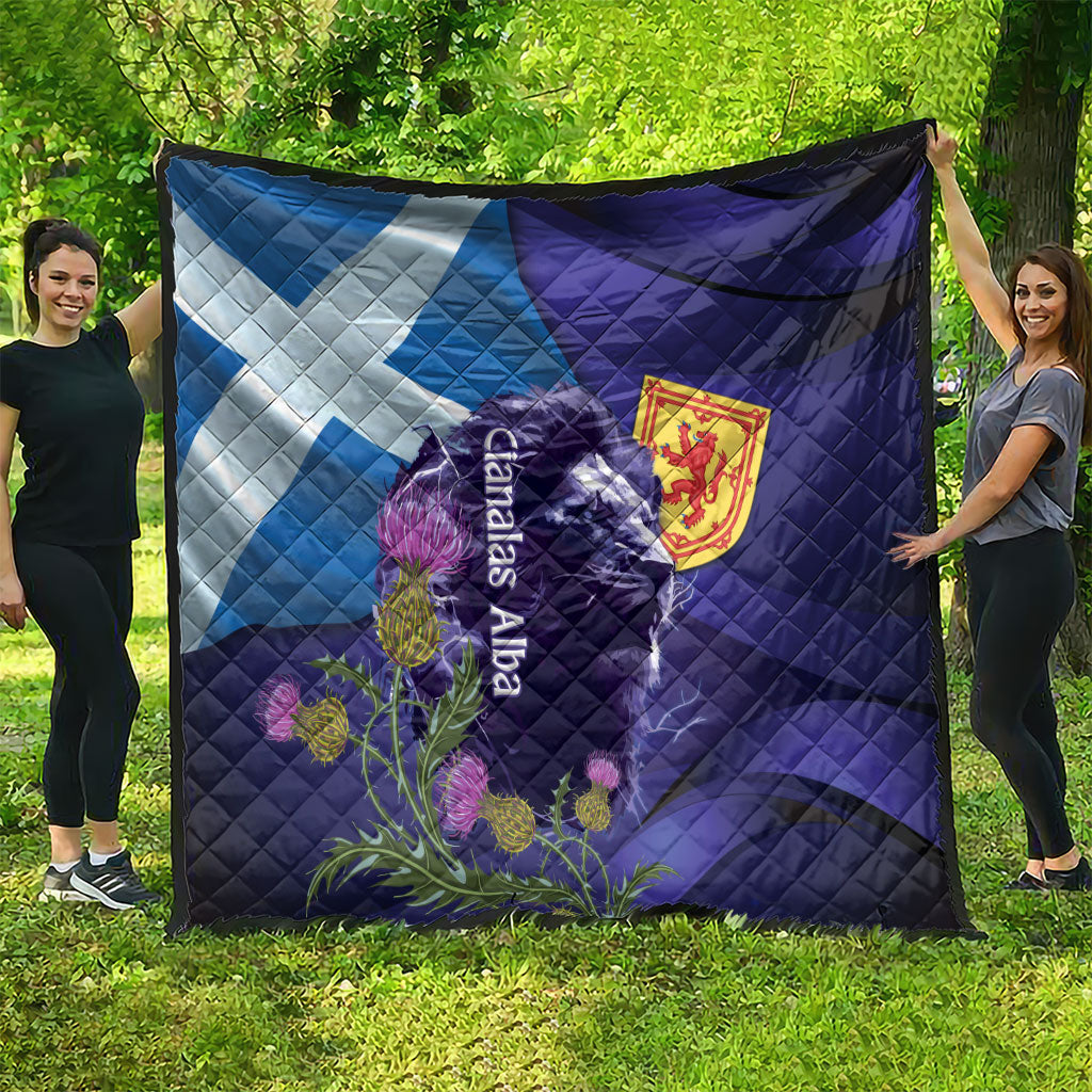 Cianalas Alba Scotland Quilt Scottish Lion and Thistle Purple Version