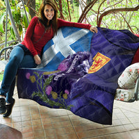 Cianalas Alba Scotland Quilt Scottish Lion and Thistle Purple Version