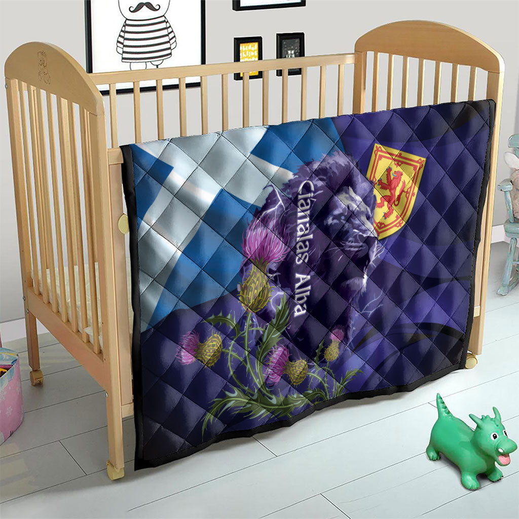 Cianalas Alba Scotland Quilt Scottish Lion and Thistle Purple Version