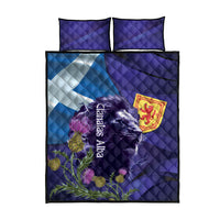 Cianalas Alba Scotland Quilt Bed Set Scottish Lion and Thistle Purple Version