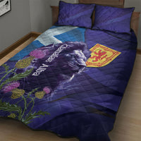 Cianalas Alba Scotland Quilt Bed Set Scottish Lion and Thistle Purple Version