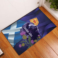 Cianalas Alba Scotland Rubber Doormat Scottish Lion and Thistle Purple Version
