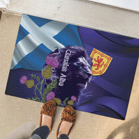 Cianalas Alba Scotland Rubber Doormat Scottish Lion and Thistle Purple Version