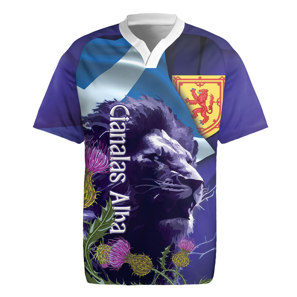 Cianalas Alba Scotland Rugby Jersey Scottish Lion and Thistle Purple Version