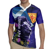 Cianalas Alba Scotland Rugby Jersey Scottish Lion and Thistle Purple Version