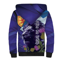 Cianalas Alba Scotland Sherpa Hoodie Scottish Lion and Thistle Purple Version