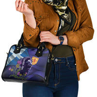 Cianalas Alba Scotland Shoulder Handbag Scottish Lion and Thistle Purple Version