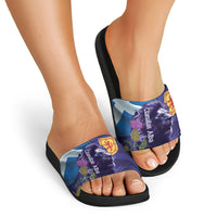 Cianalas Alba Scotland Slide Sandals Scottish Lion and Thistle Purple Version