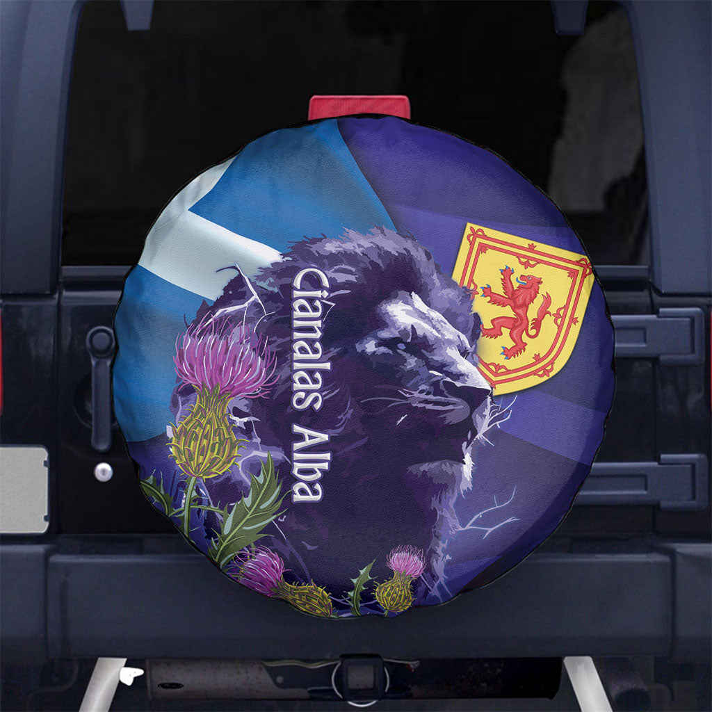Cianalas Alba Scotland Spare Tire Cover Scottish Lion and Thistle Purple Version