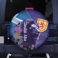 Cianalas Alba Scotland Spare Tire Cover Scottish Lion and Thistle Purple Version
