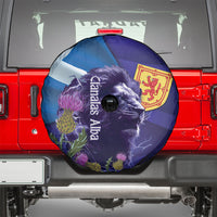 Cianalas Alba Scotland Spare Tire Cover Scottish Lion and Thistle Purple Version